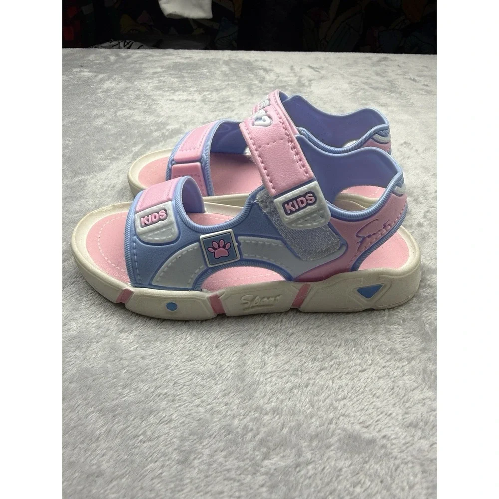 Yuechuang Kids Hook & Loop Sandals Pink/Blue/White 29 YC-619